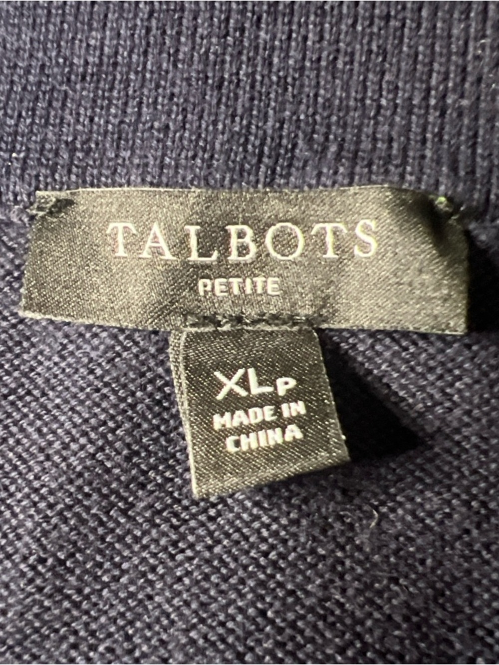 Talbots Navy Blue V Neck Cardigan XL Petite Long Sleeve - Picture 4 of 4